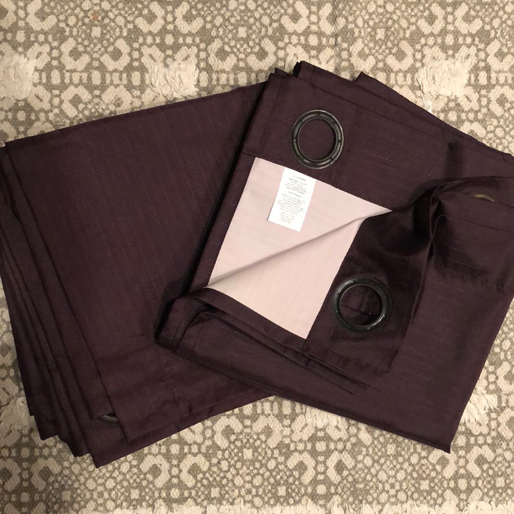 Dark purple black out curtains